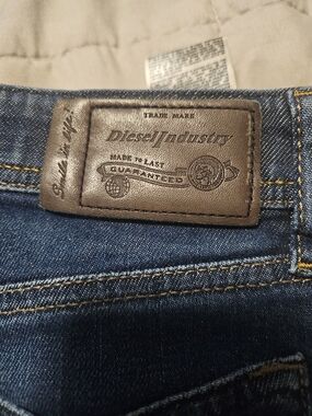 Diesel Wakee Men’s Button-fly Jeans with Brown Leather Patch